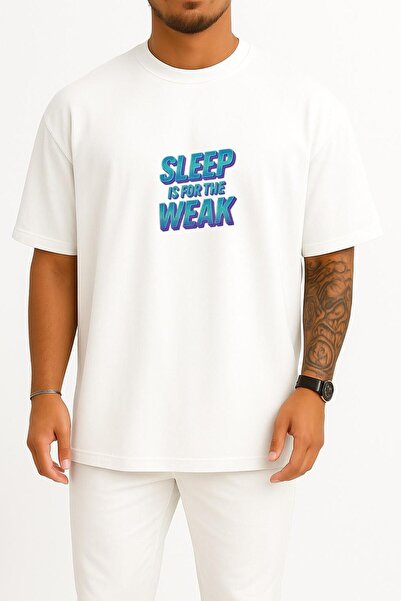 Bahriyeli Collection Oversize Sleep Is For The Weak Tricou unisex cu design p...