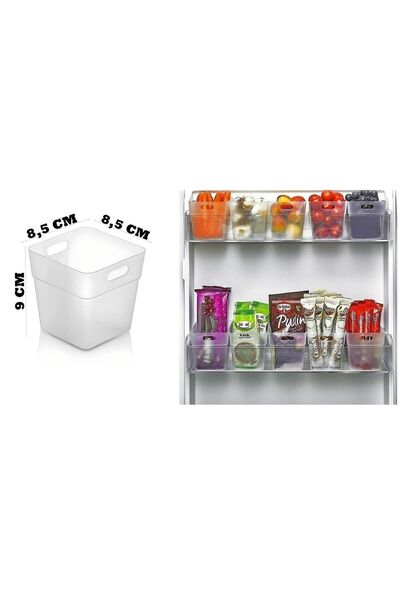 almital mobilya aksesuarları furniture accessories 12 Pieces Miniobox Transparent Refrigerator Door Organizer, Bathroom Organizer