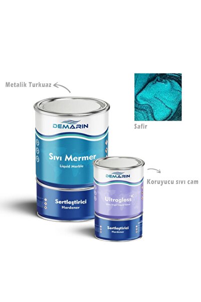 Demarin Çift Bileşenli Solventsiz Sıvı Mermer, Liquid Marble (tezgah, Zemin B...