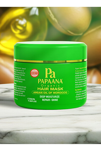 Papaana Organic قناع الشعر بزيت الأرجان المغربي من بابانا أورجانيكس (350 مل)