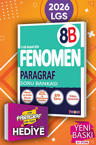 Fenomen Yayıncılık 2026 LGS 8.Sınıf Paragraf 8B Soru Bankası (Karekök Yayınla...