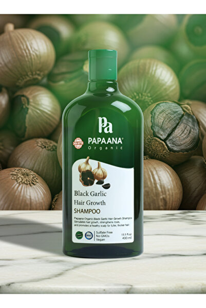 Papaana Organic شامبو نمو الشعر بالثوم الأسود من بابانا أورجانيكس (400 مل)