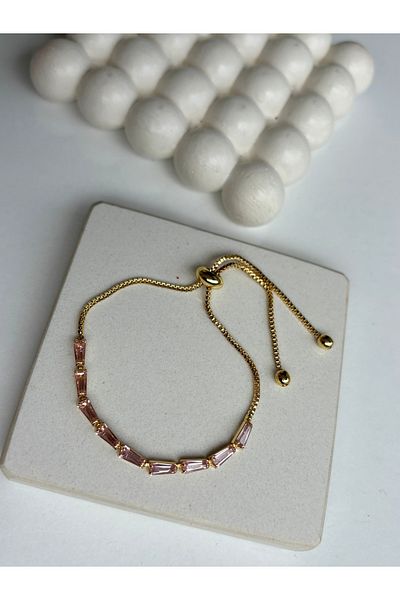 Ressia Pink Trapezoidal Stone Elevator Bracelet