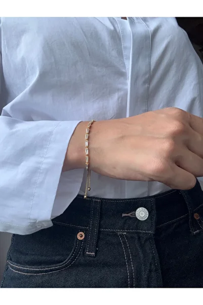 Ressia White Trapezoidal Stone Elevator Bracelet