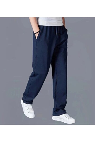 yg ydn giyim Lacivert  Erkek  Baggy Bol Kesim Düz Paça Rahat Giyim Eşofman-Pantolon