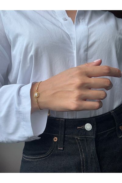 Ressia Square Zircon Stone Elevator Bracelet