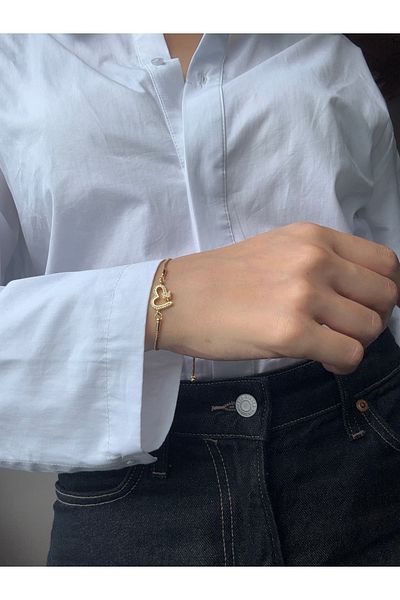 Ressia Zircon Stone Elevator Adjustable Heart Bracelet