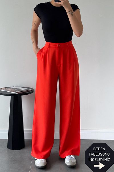 Miss Ariena Women's Pleated High Waist Comfort Palazzo Pants