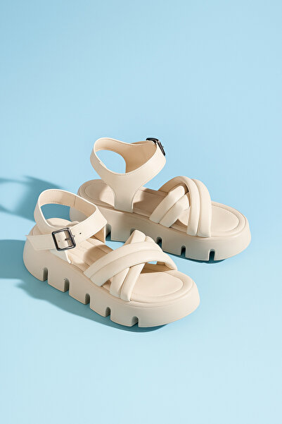 Scarpebutik Дамски бежови сандали