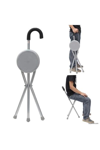 GOLFİ ithal Alüminyum Oturaklı Baston Sandalye