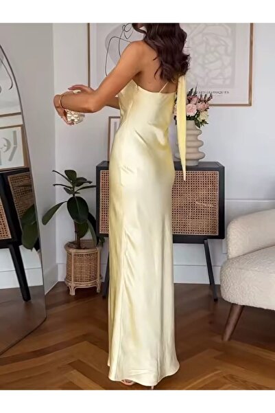 Shop Concrete Yazlık Saten Sarı Elbise