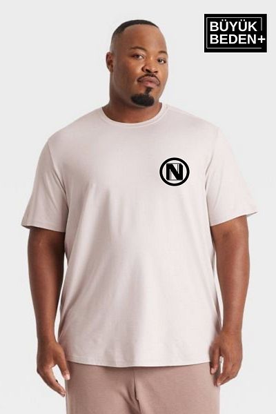 Superlife Men's Large Size N Printed Crew Neck T-Shirt Spr25Bts902