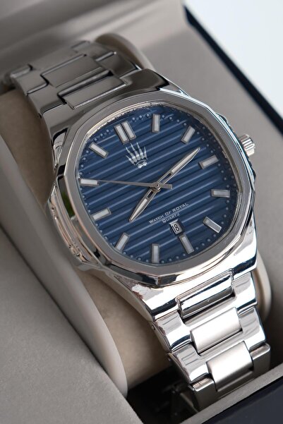 WATCHOFROYAL Novatick Silver Lacivert Kol Saati