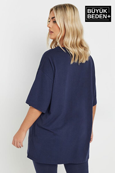 Superlife Γυναικείο μεγάλο μέγεθος L.v. Μπλουζάκι με στάμπα Est Belle με λαιμόκοψη SPR25BTK910