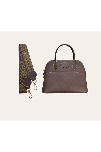 Generic Herms vintage Bolide medium size bag with top double handle and 2 different types of detachable str