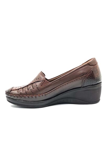 Forelli Sahra Genuine Leather Orthopedic Comfort Women's Casual Shoes Taba