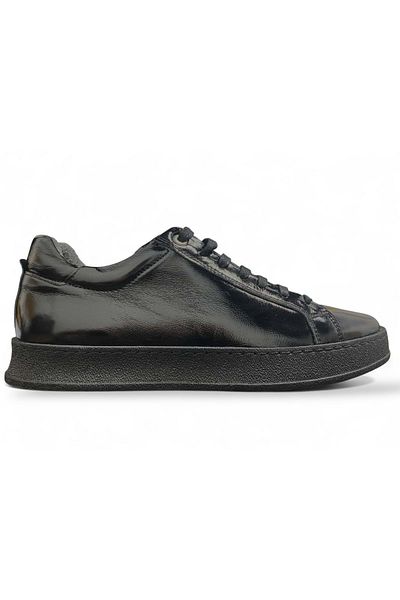 LUCIANO BELLINI Men's Leather Casual Shoes C15057 - Black - 42