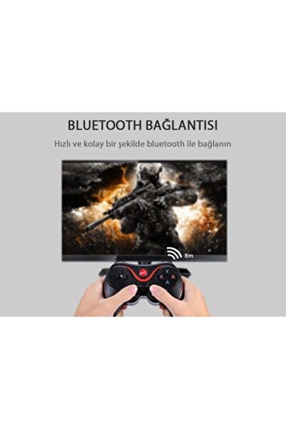 Genel Markalar X3 Bluetooth Kablosuz Oyun Kolu Gamepad Telefon Tutucu Stand
