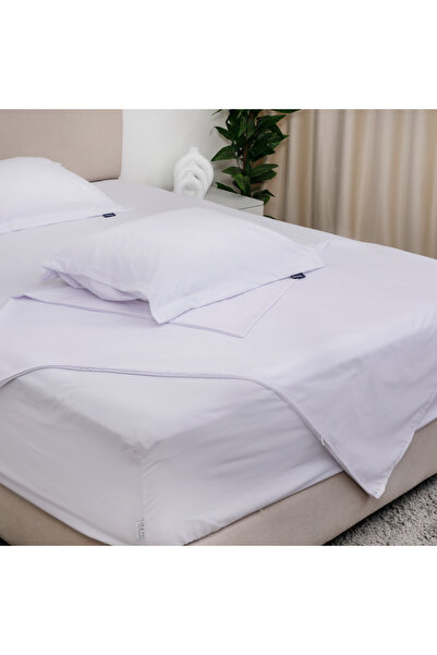Bed N Home SA Flat bed sheet set, white, 100% Egyptian cotton, 250 thread count, 2 pillowcases, 180*270 cm