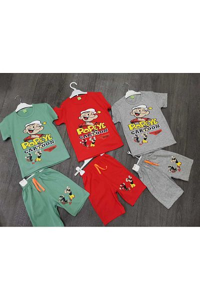 Neefy 2025 Summer New Season 3 Set 6 Pieces Printed First Quality Combed Short Sleeve Set
