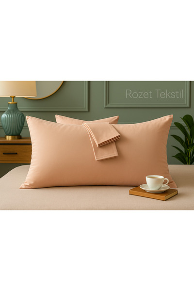 ROZET TEKSTİL Fetă de pernă din bumbac bej 50x70 cm - 2 BUC