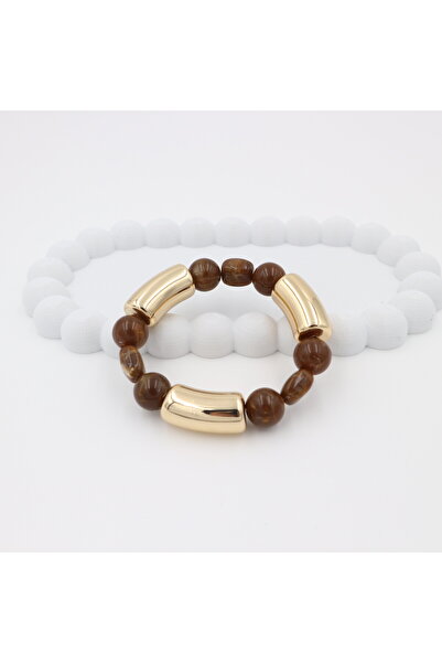 Vintage accessory 3'lü Vintage Altın Çakıl Detaylı Set