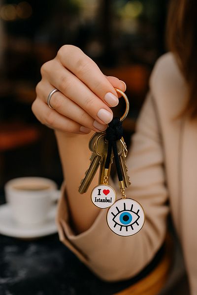 simagift Evil Eye Beaded Keychain