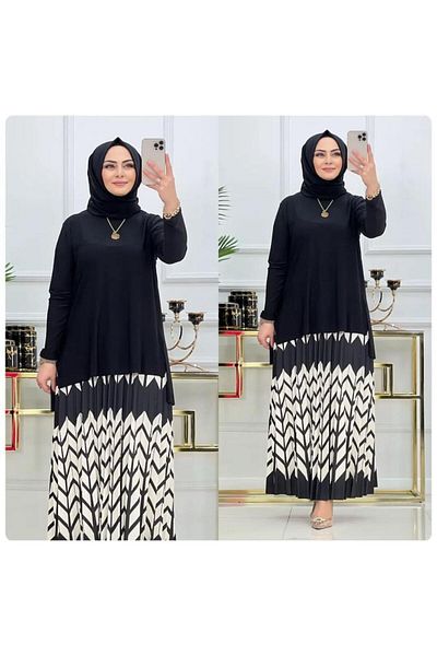 NİSUM MODA Set fustă Sandy cu model în zig-zag