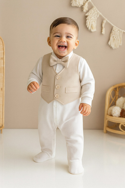 ciccimbaby KETEN YELEKLİ TULUM (TEKPARÇA)