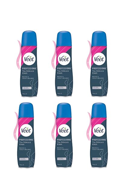 Veet Professional Tüy Dökücü Krem Sprey 6 lı set Bacak&vücut Bölgesi Hassas C...