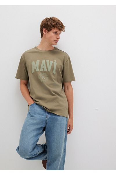 Mavi Printed Khaki T-Shirt Loose Fit / Loose Relaxed Fit 0612897-71816