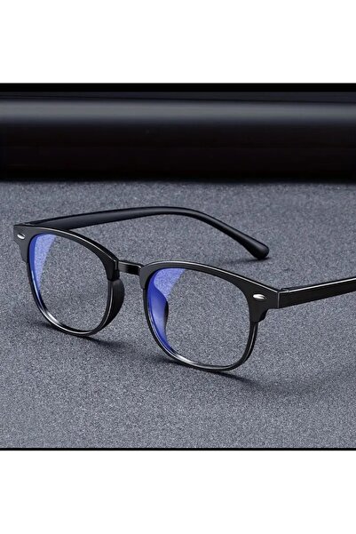 Singularis Yuvarlak Unisex Siyah Çerçeve Bilgisayar ve Mavi Işık Koruyucu Gözlük (Siyah)