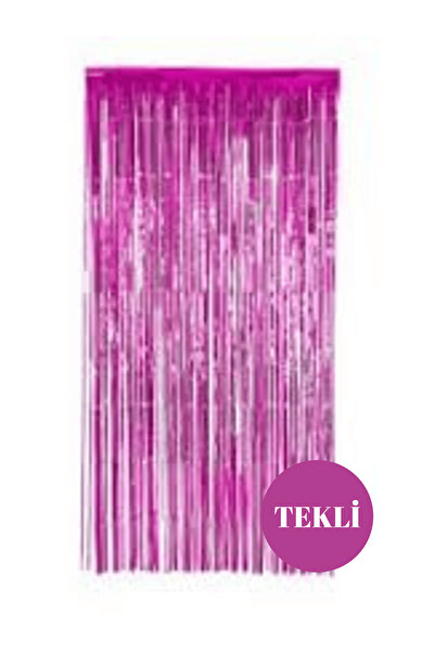 Bunloon Parlak Metalize Pembe Arka Plan Perdesi 100x200 cm Parti Fon Parti De...