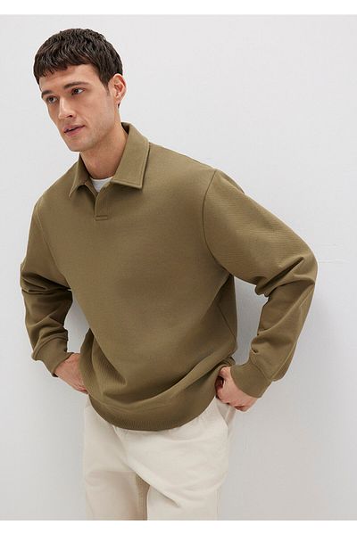 Mavi Polo Neck Khaki Sweatshirt 0S10458-71816
