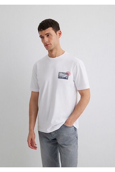 Mavi Printed White T-Shirt Regular Fit 0612998-620