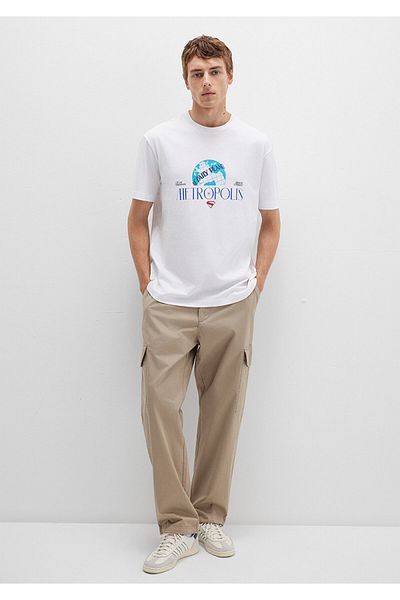 Mavi Superman Printed White T-Shirt Loose Fit / Loose Relaxed Fit 0612918-620