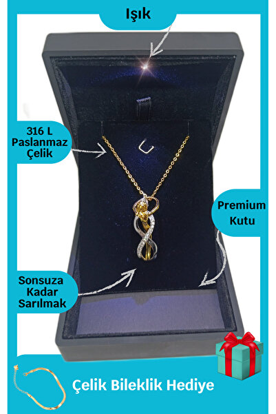 ganispe Anneler Günü Hediyesi Işıklı Premium Kutuda Birbirine Sarılan Sonsuzl...