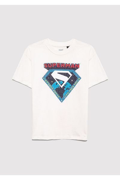 Mavi Superman Printed White T-Shirt Loose Fit / Loose Relaxed Fit 6610381-70057