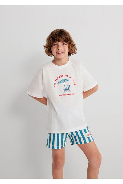Mavi Printed White T-Shirt Oversize / Wide Cut 6610393-70057