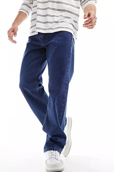 Cuqq Denim Muške široke traperice modela Acid Wash svetloplave boje