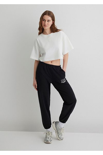 Mavi Logo Printed Black Sweatpants 1011084 -900