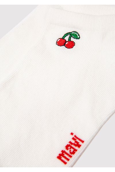 Mavi Cherry Embroidered White Ballerina Socks 1913155-620