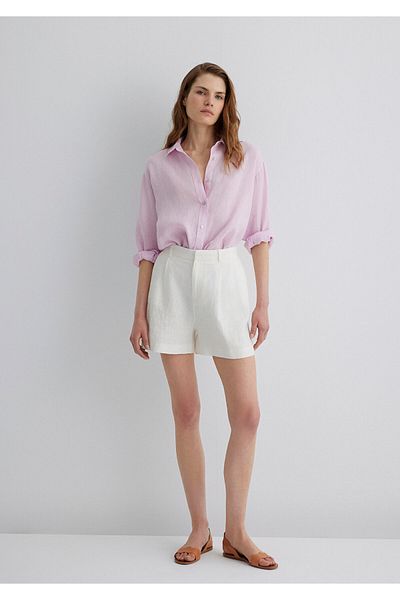 Mavi Purple Linen Shirt Loose Fit / Loose Relaxed Fit 1210747 -70507