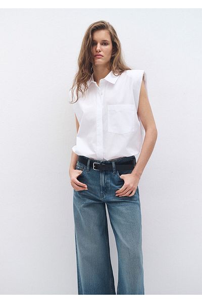 Mavi White Sleeveless Shirt Oversize / Wide Cut 1211079-620