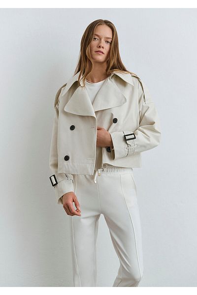 Mavi Beige Crop Trench Coat 1110376 -70134