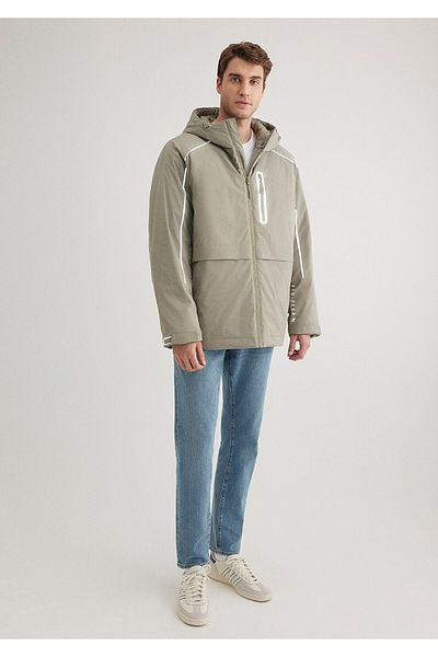 Mavi Water Repellent Hooded Khaki Coat Loose Fit / Loose Relaxed Fit 0110560-71818