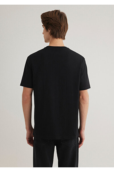 Mavi Jeans Baskılı Siyah Tişört Loose Fit / Bol Rahat Kesim 0611745-900