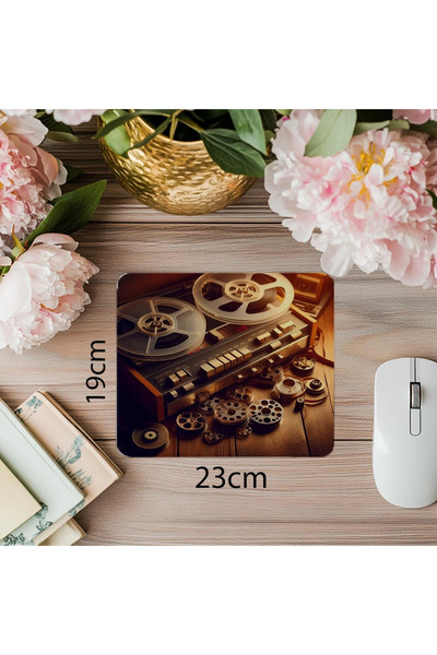 Wisdom Rain Mousepad cu înregistrare vechi cu butoane - 19x23 cm 2 mm dreptunghiulară mouse pad imprimat importat