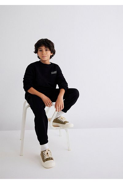 Mavi Logo Printed Black Sweatshirt 6s10034-900