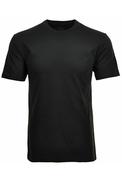 Ragman Rundhals T-Shirt für Herren in schwarz